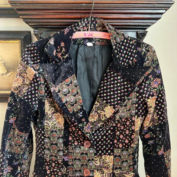 Vintage 1970s Happy Legs Patchwork Paisley Patterned Blazer - Picture 8 of 9